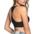 ANGOOL Sexy Lace Bralette Bra Floral Lace Halter Bra Non-Padded Lace Racerback