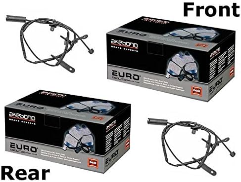 BMW Mini (03-06 -JCW) Brake Pad KIT Front+Rear CERAMIC Akebono Pads+Sensors