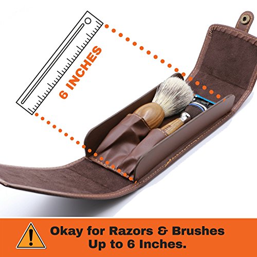 Razor Travel Shave Case Fits Standard Disposable, Straight Edge Razor