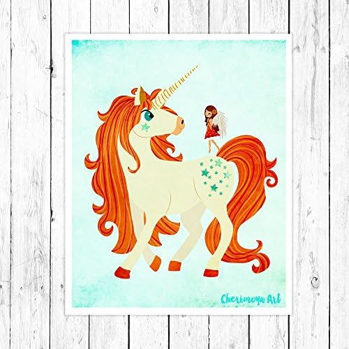 Unicorn and Fairy Decor for girls rooms - Unicorn Print - Archival Print