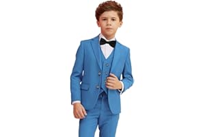 YAVAKOOR Boy Suits 5 Piece Slim Fit Suit for Kids Toddler Formal Set Wedding Ring Bearer Outfit