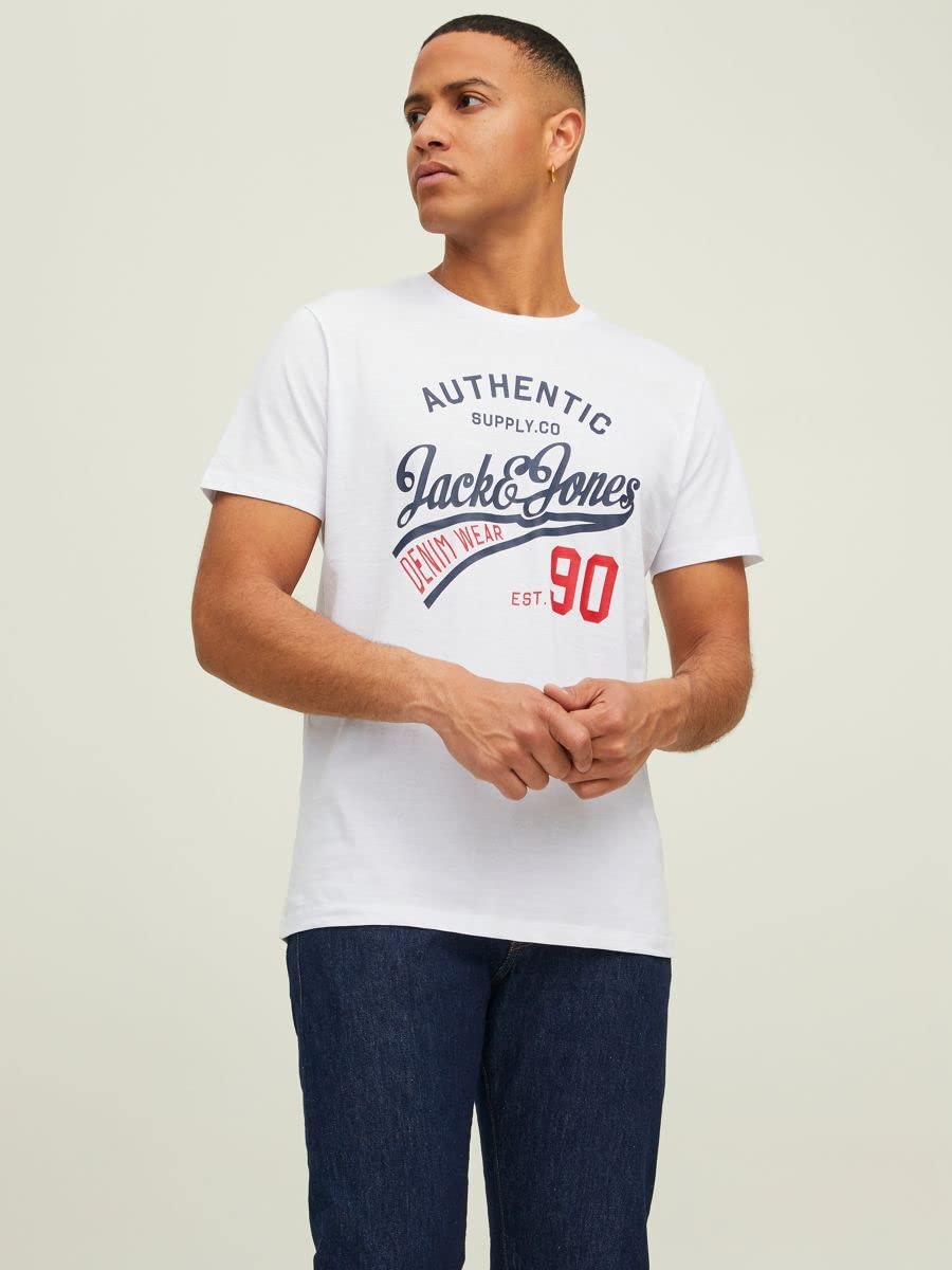 Jack & Jones Herren Jjethan Tee Crew Neck 3pk Mp Noos T Shirt, Schwarz, M EU 2