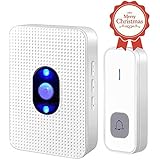 Zqasales Wireless Doorbell Kit, Door Bell Operating at Over 1000 Feet, Waterproof Door Chime Kit with one Plug-in Receivers, LED Indicators, 55 Melodies, Easy Setup for Home and Office (Door Bell)