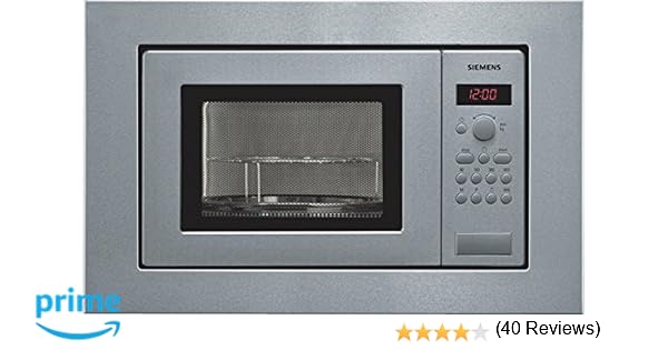 Siemens HF15G561 - Microondas, 1270 W, 10A, 50Hz, 230V, Acero inoxidable, 18000 g, 290 x 274 x 194 mm