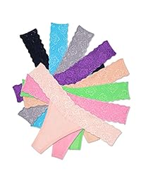 Tanga delgada de encaje con espalda hueca y cintura baja para dama, de seda de hielo, sexy y descarada