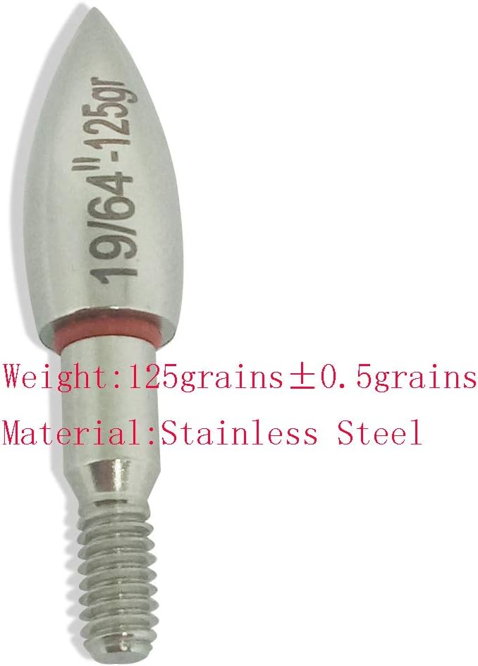 nobrand 12 Pieces of Stainless Steel Archery Range Point Archery Range Archery Field Point 100/125 Grain Size Torpedo Target Head : Sports & Outdoors