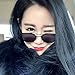 Anywa Fashion Twin-Beams Classic Women Metal Frame Mirror Sunglasses Cat Eye Glasses (Gold, Black)