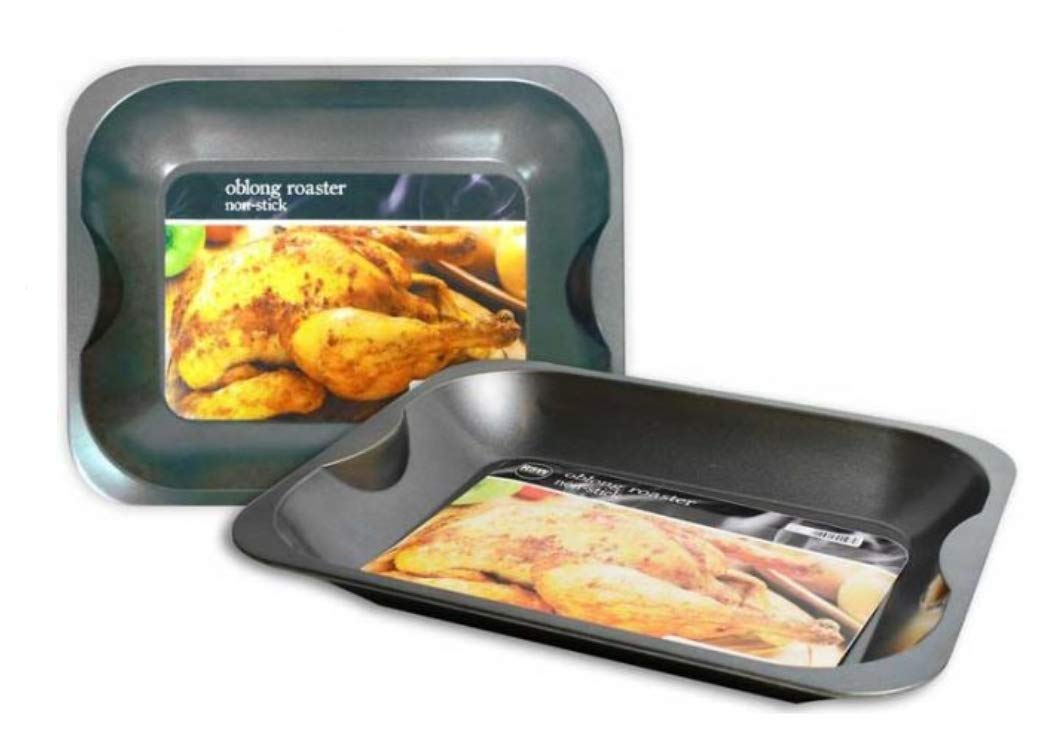 U-Cook Roasting Tray Large, Non Stick, Carbon Steel Oven Cooking Baking Tin. Dishwasher Safe. Size 36 x 28 x 4.5 cm.