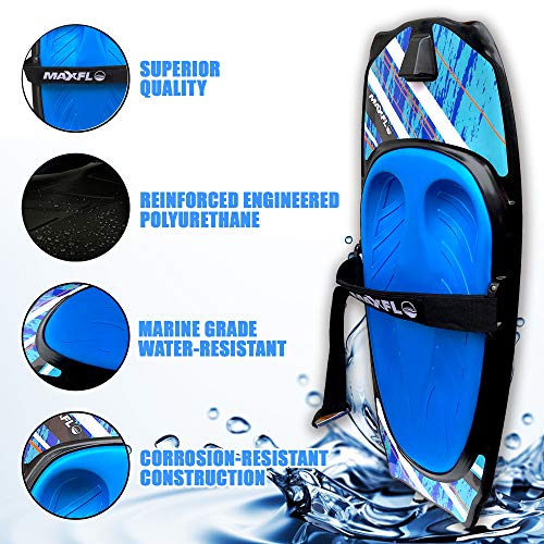 Water Sport Knee Board with Integrated Hook for Kids & Adults | Kneeboard with Strap for Boating | Waterboarding, Kneeling Boogie Boarding Knee Surfing Wave Board for Lake and Beach Sports Ski - 50" L