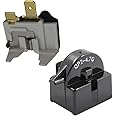 1 PCS QP2-4.7 Start Relay 1 Pin with Refrigerator Overload Protector Fit For LG Kenmore Vissani Danby Compressor Replaces QP2-4.7 4.7 Ohm PTC Starter 6750C-0005P