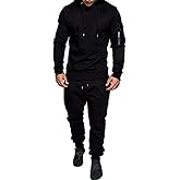 CamillaKMR Fashionista Men Mens Casual Tracksuit Set 2Pieces Sweatsuits Hooded Pullover And Jogging Pant