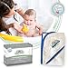 Brooklyn Bamboo | Baby Hooded Towel Layette Sets for Infants & Toddlers | Extremely Soft & Hypoallergenic Bamboo | Thick Organic Material | Blue Border