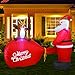 GOOSH 8 FT Length Christmas Inflatables Santa Claus Holding a Gift Present, Blow Up Yard Decoration with LED Lights Built-in for Holiday/Christmas/Party/Yard/Garden