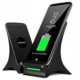 Fast Wireless Charger, Wireless Charger with Cooling Fan Stand Pad Mat Wireless Charger for Apple iPhone X 8 Plus Samsung Galaxy S9 S8 Plus S7 S6 Edge Plus Note 8 5 Nexus 6 7, No AC Adapter