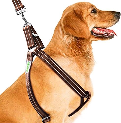 CoolPets #1 Dog Harness to Stop Pulling, #1 Antipull dog harness for Medium Dogs, #1 Choke Free Dog Harness No Pull, Brown