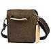 S-ZONE Waterproof Camera Bags for DSLR Canon Canvas Vintage Shoulder Women Men Camera Messenger Bag Leather Trim(Brown)