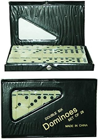 Set of 28 Double Six Dominoes in PVC Carry Case Traditional Travel Game Toy