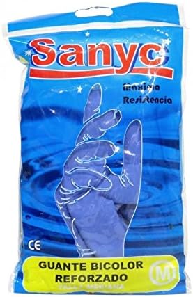 Sanyc Rubber Glove, Latex, Blue/Yellow, 2 Unit (Pack of 1), Blue / Yellow, 2 Unidad (Paquete de 1) - Image 3