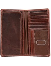 Leather Long Wallet for Men | Brown Bifold Rodeo Wallet & Checkbook Cover | Gift