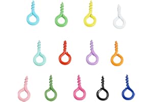 UUYYEO 500 Pcs 4 x 8mm Small Screw Eye Pins Mini Eye Hooks Small Eyelet Screws Colorful Metal Eye Pins Screw Threaded Clasps for Jewelry Making