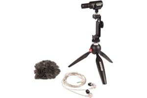 Shure Portable Videography Kit - Professional Recording Rig with MV88+ iPhone Mic, Manfrotto PIXI Tripod, Phone Clamp, Mount,