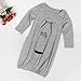FEITONG Newborn Infant Baby Boys Long Sleeve Print Gowns (6 Months, Gray)