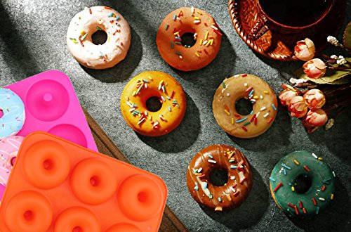Greatstar Donut Pan,2-Pack High temperature resistance Silicone Doughnuts Baking Pan,Non-Stick Mold,Bake Full Size Perfect Shaped Doughnuts