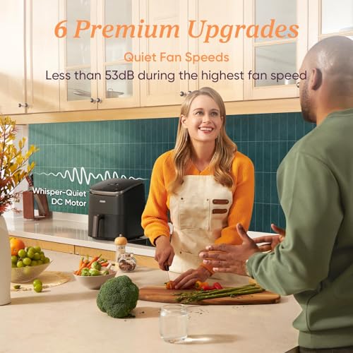 Cosori Freidora de aire TurboBlaze 9 en 1 de 6 cuartos, revestimiento cerámico premium, 90°–450°F, calentamiento preciso para resultados uniformes, freír, asar, hornear, asar, secar, congelar, fermentar, recalentar, mantener caliente, 120 V