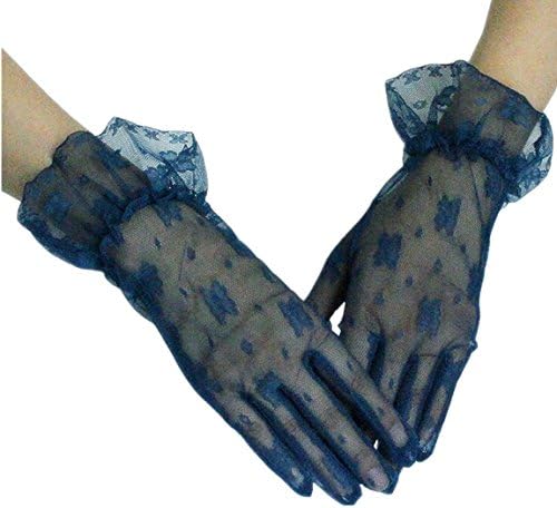 RuiyuhongE Women's Short Lace Bridal Wedding Gloves with Fingers