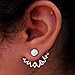 Lotus Studs Ear Crawler Earrings Cuff Climber Ear Wrap Pin Vine Pierced Charms Rhinestone Clip On Jewelry Golden Plated