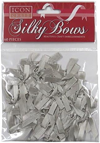 Icon Craft Silky Bows - Silver, Pack of 60