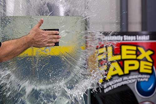 FLEX TAPE Cinta de Caucho Fuerte e Impermeable; Proyectos de Interior y Exterior Para Parchar, Unir, Sellar y Reparar; Sella Fugas Instantáneamente con su Respaldo Grueso, Flexible y de Caucho; Ideal Para Reparaciones en el Hogar, Cubrir Grietas, Agujeros, Plomería, Equipo al Aire Libre, Marinos y Acuáticos, Proyectos de Bricolaje, Arreglos Automotrices, y Mucho Más, Negro, 10.2 cm X 1.5 m