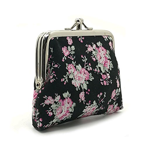 Cute Floral Buckle Coin Purses Vintage Pouch Kiss-lock Change Purse Wallets (27)
