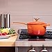Zelancio Enameled 2-Quart Cast Iron Sauce Pan, Pot with Lid. Perfect as a Bean Pot, Spaghetti Sauce Pot, Barbecue Sauce Pot, or Pasta Sauce Pot, Tangerine Orange