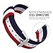 MoKo Band Compatible with Gear S3, 22mm Fine Woven Nylon Adjustable Replacement Strap fit Samsung Gear S3 Frontier/Classic/Galaxy Watch 46mm/Ticwatch pro/E2/S2/Huawei Watch GT 2 46mm, Blue&White&Red