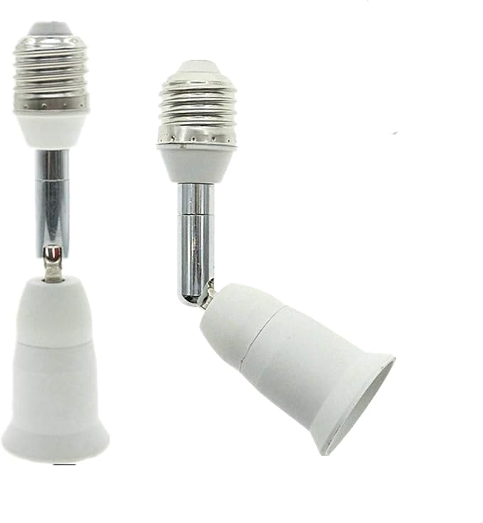 E26/E27 Light Socket Extender, 4.5 Inch Extension, Adjustable Vertical