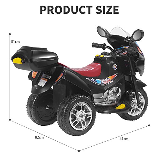 Black 6V Kids Ride on Motorcycle Toy Battery Powered Electric w/Remote Control