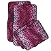 OxGord 4 Piece Leopard Print Carpet-Floor-Mats Set for Car - Rubber-Lined All-Weather Heavy-Duty Protection for All Vehicles, Pink/Black