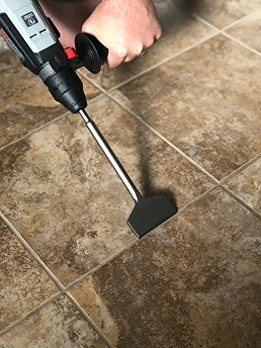 SDS Plus 9" long 3" Wide CURVED Tile Grout Thinset Removal Chisel Bit (9 in x 3 inch) - Thumbnail 3
