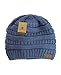 C.C Trendy Warm Chunky Soft Stretch Cable Knit Beanie Skully, Dk Denim