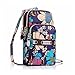 Wrist Purse,Charminer Mini Fashion Pattern Zipper Sport Shoulder Bag for iPhone Samsung Xiaomi Blue