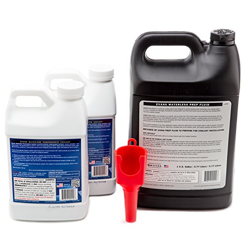 Evans Coolant EC72064-2 EC41001 Powersports Waterless Coolant and Prep Fluid Combo Pack, 2 Gallon with Funnel
