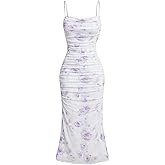 GORGLITTER Women's Floral Spring Summer Wedding Guest Dress Bridal Shower Cocktail Tea Party Beach Midi Sun Dress 2026