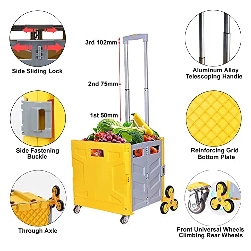 Foldable Utility Cart Folding Portable Rolling Crate Handcart with