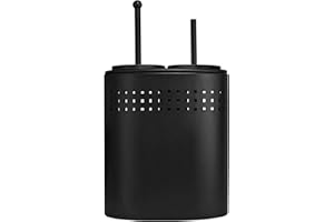 Blue Donuts Toilet Brush and Plunger Set with Holder, Modern Black Bathroom Accessories Toilet Plunger and Toilet Bowl Brush Combo