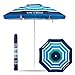 Life is Good ALIGUMB-GB-1PK Beach Umbrella with Sand Anchor, Towel Hook, and Tilting Pole, Green/Blue