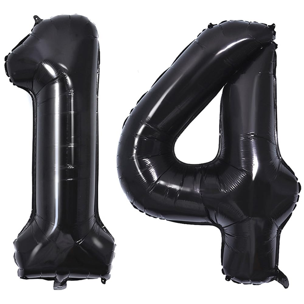 Number 14 Balloon Black, Balloon for Party Support Helium-40inch