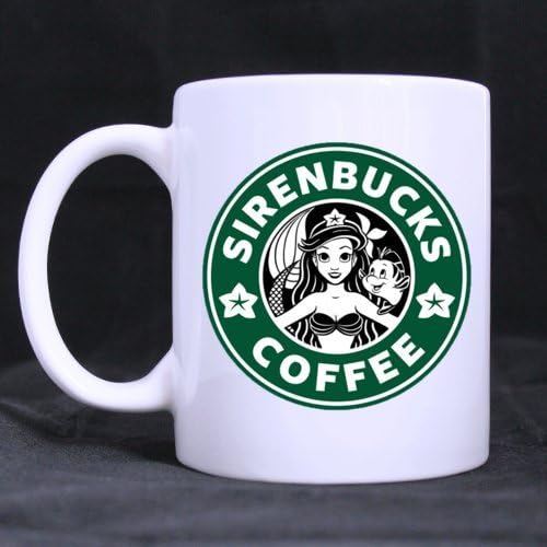 Cute Designed SIRENBUCKS COFFEE Ceramic Coffee White Mug (11 Ounce) Tea Cup - Personalized Gift For Birthday,Christmas And New Year