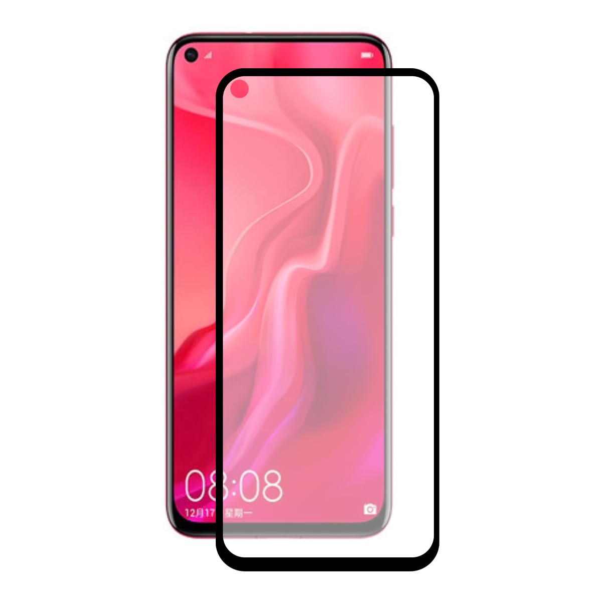 KSIX smart your tech Tempered Glass Screen Protector for Huawei Nova 4, Thickness 0.33 mm, Black