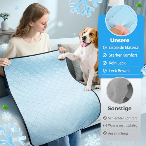 Clefivie Cooling Mat for Dogs, Cooling Mat for Cats, Dog Cooling Mat, Self-Cooling, Washable Cooling Blanket for Dogs, Cooling Mat, Summer, Non-Slip Cat Cooling Mat, Bed Cooling Pad Dog